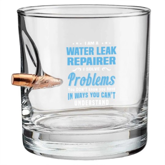 Discover Water Leak Repairer Bullet Whiskey Glasses