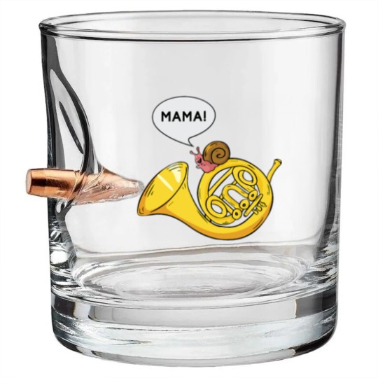 Discover Snail French Horn Shell Pun Musician Gift Bullet Whiskey Glasses