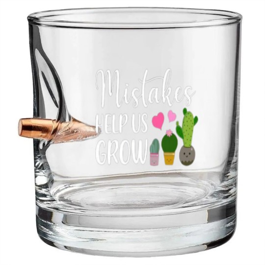 Discover Mistakes Help Us Grow For Teacher and Student Bullet Whiskey Glasses