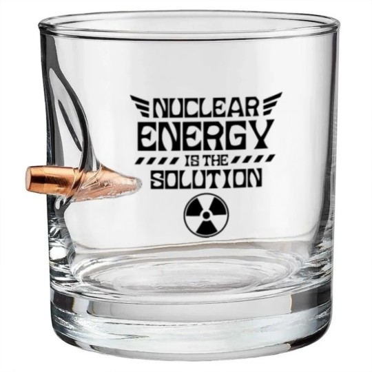 Discover Nuclear energy is the solution Atomic Fusion Clean Bullet Whiskey Glasses