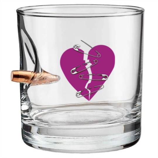Discover Broken heart and safety pins gift Bullet Whiskey Glasses