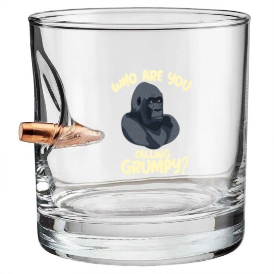 Discover grumpy gorilla monkey fear angry angry strong Bullet Whiskey Glasses