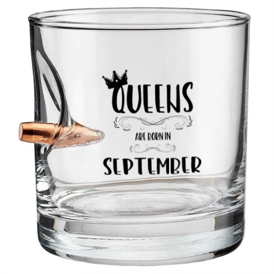 Discover September birthday women ladies queen Bullet Whiskey Glasses