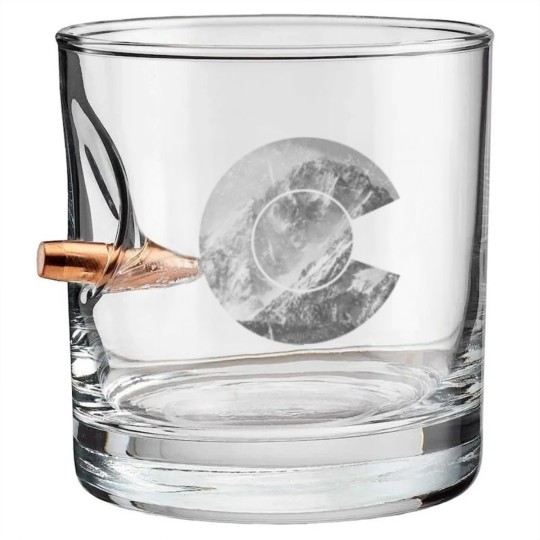 Discover Colorado State Flag Logo Rocky Mountain Bullet Whiskey Glasses