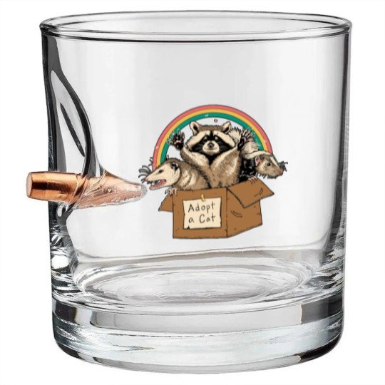Discover Racoon Opossum Bullet Whiskey Glasses