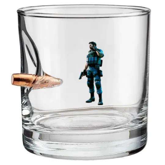 Discover Chris Redfield Residence Evil Biohazard 5 Gold Premium Unisex Bullet Whiskey Glasses