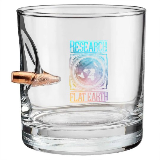 Discover Research Flat Earth #FlatEarth Bullet Whiskey Glasses