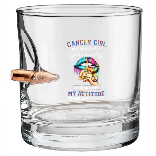 Discover Cancer Girl Make No Mistake My Personality - Zodiac Gift Birthday Gift - Bullet Whiskey Glasses