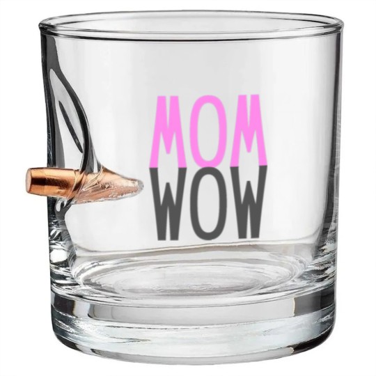 Discover Mom Wow Kids Super Power Mothers Day Gift Bullet Whiskey Glasses