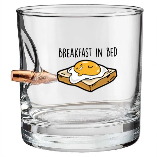 Discover Fried egg toast - Breakfast in bed Bullet Whiskey Glasses