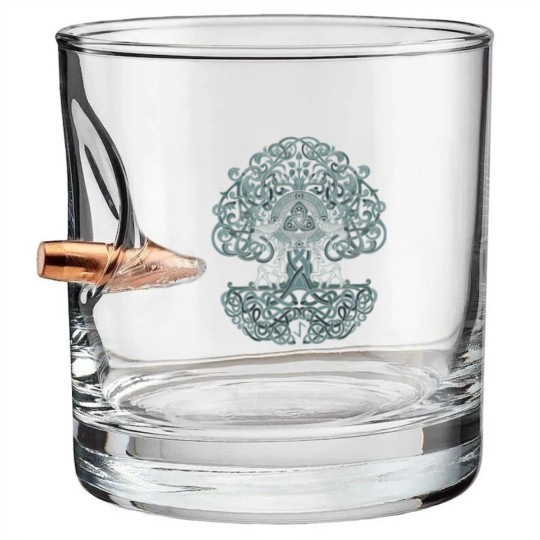 Discover Tree of Life Yggdrasil Norse Pagan Mythology Bullet Whiskey Glasses