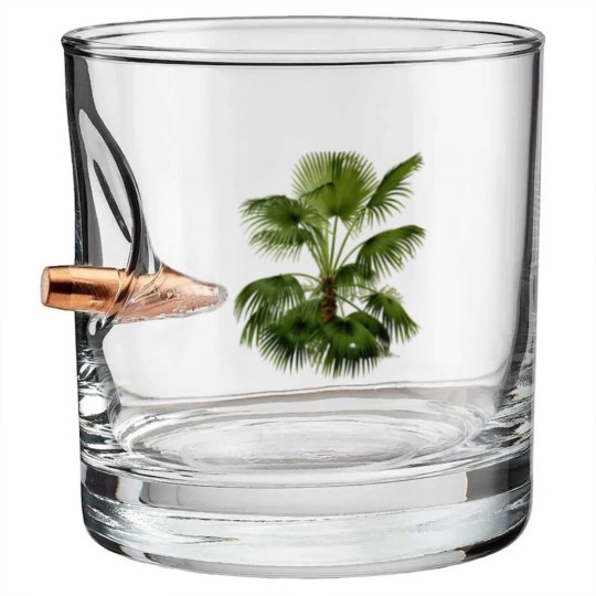 Discover Palm Tree Botanical Illustration Bullet Whiskey Glasses