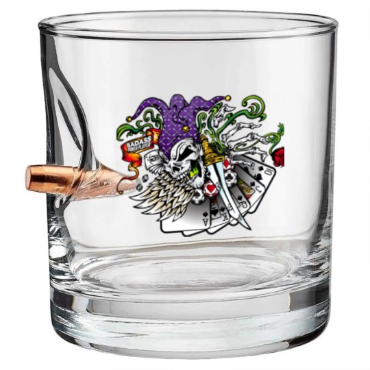 Discover Badass Poker Joker Bullet Whiskey Glasses