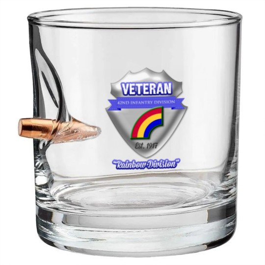 Discover Veteran 42nd Infantry Division Bullet Whiskey Glasses