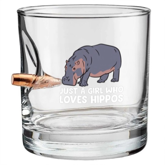 Discover Hippo Girl Just a Girl Who Loves Hippos Bullet Whiskey Glasses