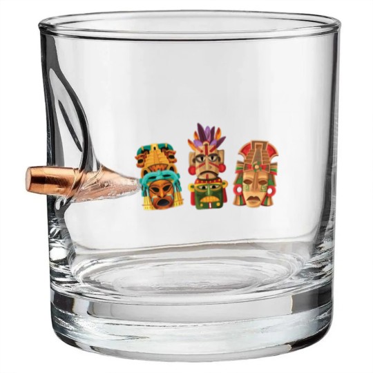 Discover Aztec Mask Inca Culture Maya Civilization Gift Bullet Whiskey Glasses