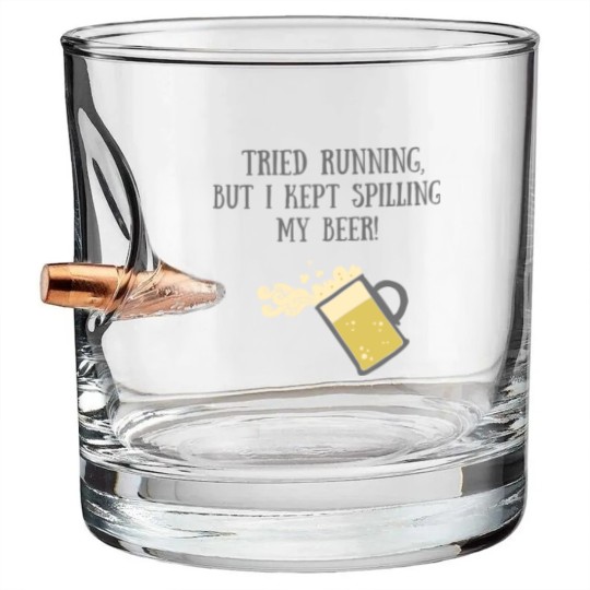 Discover Run with Beer Bullet Whiskey Glasses