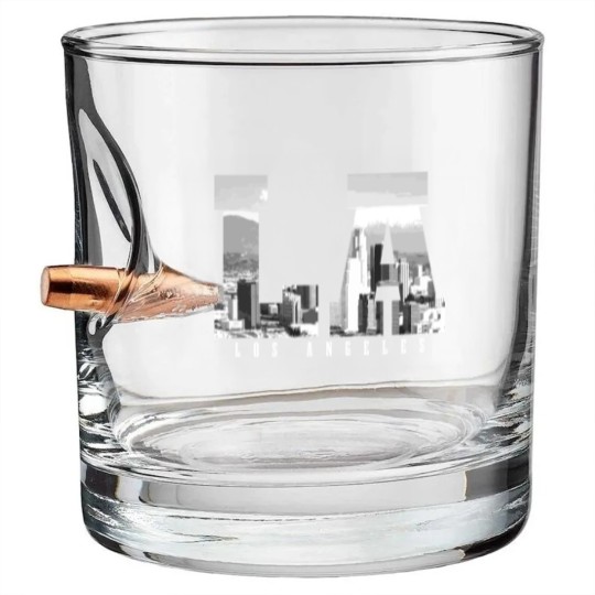 Discover Los Angeles California Skyline Bullet Whiskey Glasses