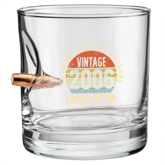 Discover 16 Year Old Gifts Vintage 2006  Bullet Whiskey Glasses