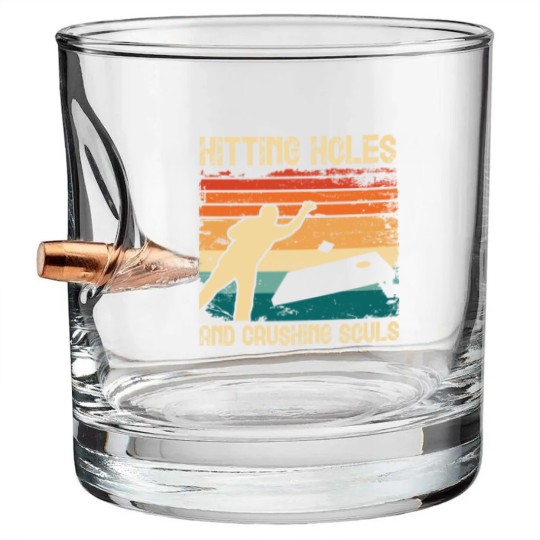 Discover Hitting Holes and Crushing Souls Cornhole Hole Bullet Whiskey Glasses