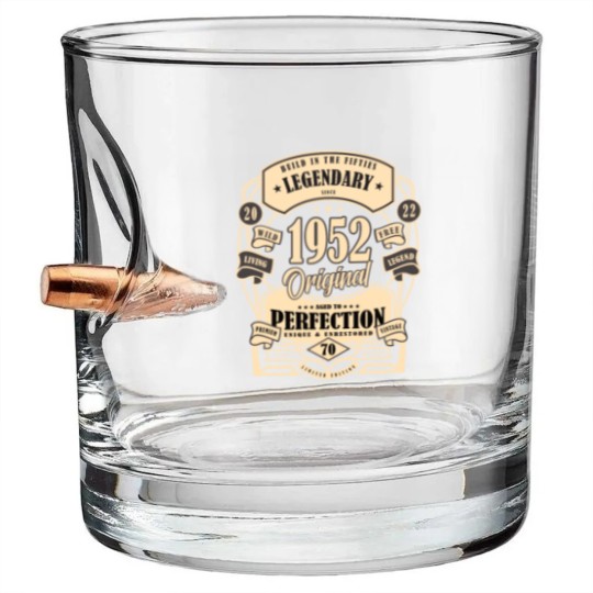 Discover 70th birthday gift myth legend original 1952 Bullet Whiskey Glasses