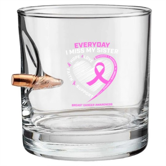Discover Loving Memory Bullet Whiskey Glasses Sister Breast Cancer Awareness Bullet Whiskey Glasses
