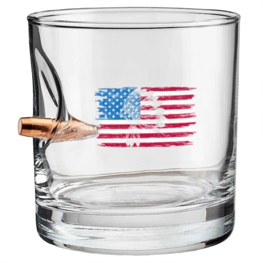 Discover Native American USA Indigenous People 4th Of July Bullet Whiskey Glasses