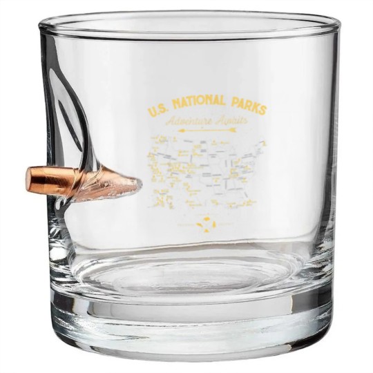 Discover National Parks Map Camping Women Men Hiking 7186 Bullet Whiskey Glasses