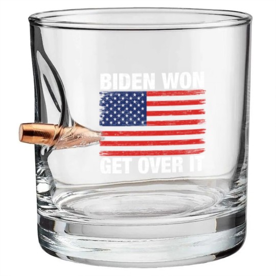 Discover Biden Won Get Over It Us Flag - Biden Wins - Bullet Whiskey Glasses
