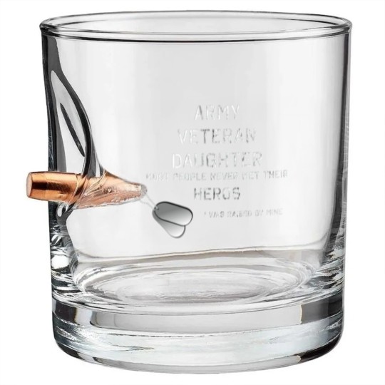 Discover ARMY VETERAN DAUGHTER Bullet Whiskey Glasses