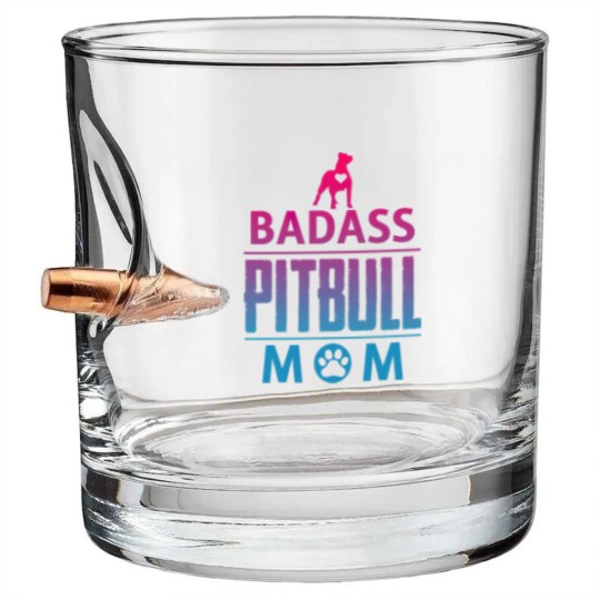 Discover Badass pitbull Mom Bullet Whiskey Glasses