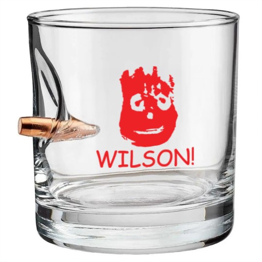 Discover WILSON FUNNY RETRO MOVIE CASTAWAY FILM CLASSIC Bullet Whiskey Glasses