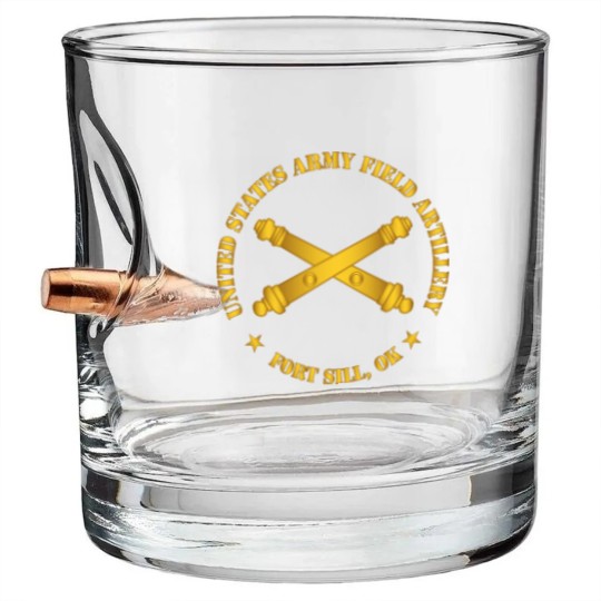 Discover Army US Army Field Artillery Ft Sill Ok w Branch Bullet Whiskey Glasses