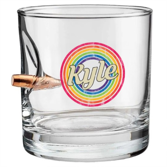 Discover Kyle - Retro Rainbow Faded-Style - Kyle - Bullet Whiskey Glasses