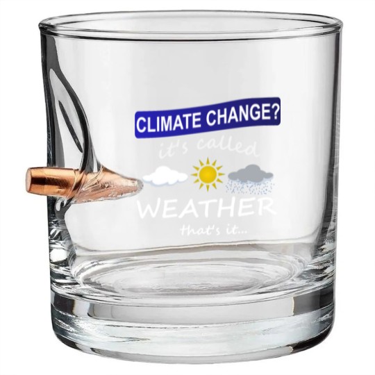 Discover Climate Change is Weather Bullet Whiskey Glasses