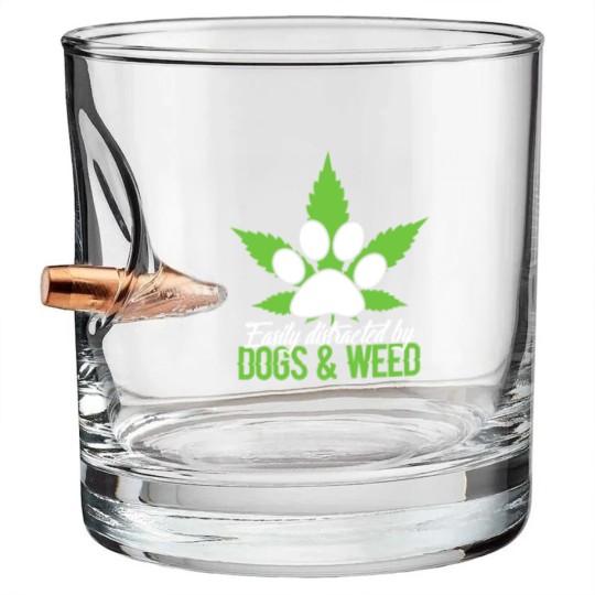 Discover Easily Distracted By Dogs & Weed Bullet Whiskey Glasses