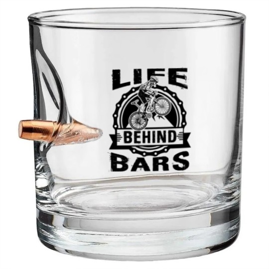 Discover Life Behind Bars Funny Cycling Bicycle Bullet Whiskey Glasses