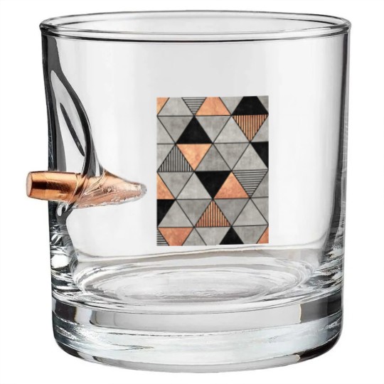 Discover Concrete and Copper Triangles 2 - Triangle - Bullet Whiskey Glasses