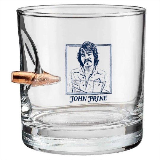 Discover John Prine // Retro Style Folk Music Design - John Prine - Bullet Whiskey Glasses