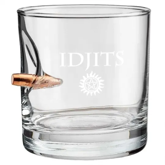 Discover Idjits Bobby Singer Supernatural Bullet Whiskey Glasses Bullet Whiskey Glasses