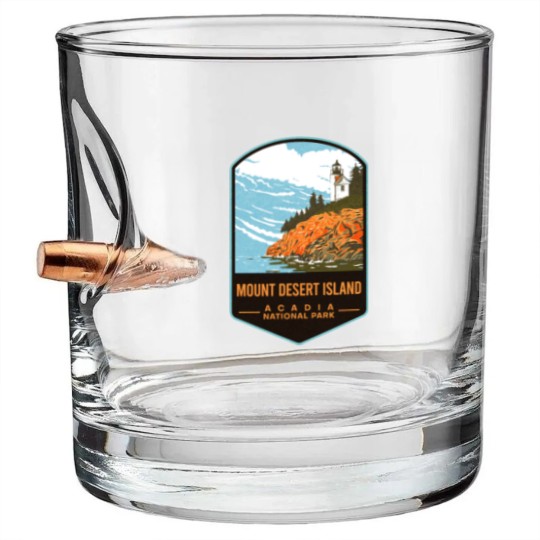 Discover Mount Desert Island Acadia National Park Bullet Whiskey Glasses