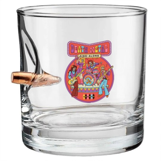 Discover Sing-Along Death Metal Bullet Whiskey Glasses classique