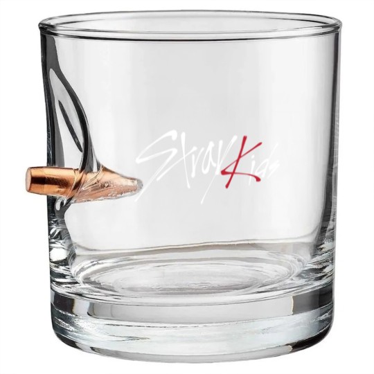 Discover Stray Kids Logo White Classic Bullet Whiskey Glasses