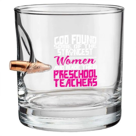 Discover Woman Preschool Teacher Gift Bullet Whiskey Glasses