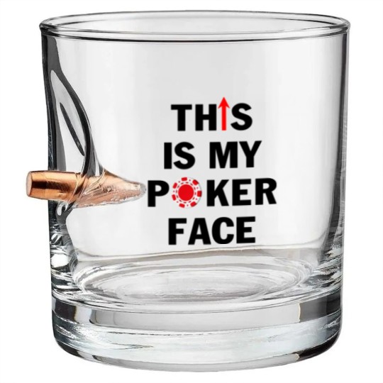 Discover This is My Poker Face with Chip Funny Casino Gambler Card Player Bullet Whiskey Glasses for Men - This Is My Poker Face With Chip Funny - Bullet Whiskey Glasses