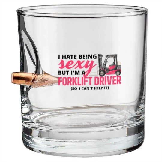 Discover Forklift Driver Apparel Forklift Operator Funny Gift Bullet Whiskey Glasses