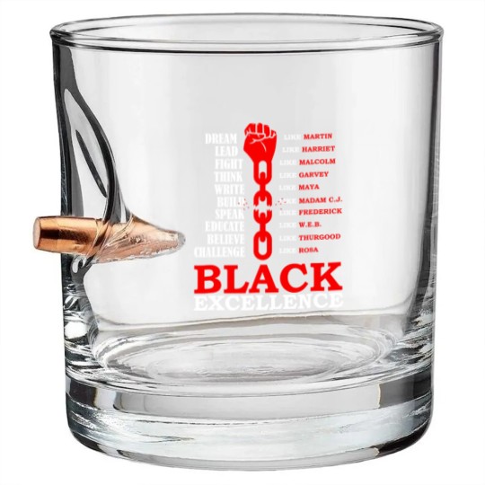 Discover Black Excellence, Black AF Bullet Whiskey Glasses
