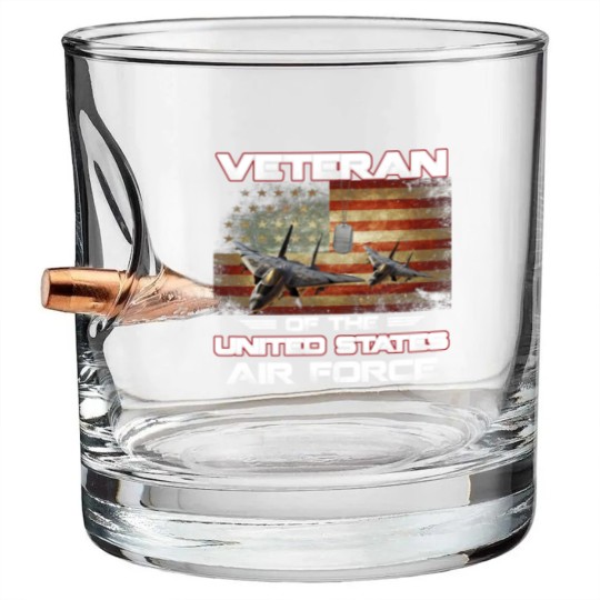 Discover Veteran of the United States US Air Force Bullet Whiskey Glasses