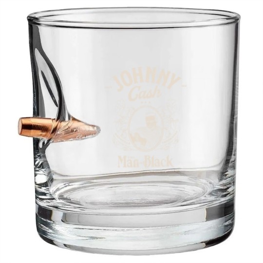 Discover Johnny Cash The Man in Black Graphic Bullet Whiskey Glasses