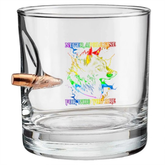 Discover Rainbow Wolf Bullet Whiskey Glasses Gay Wolfs Rainbow Wolfs skin Gay Pride LGBT